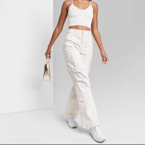 High-rise cargo utility pants